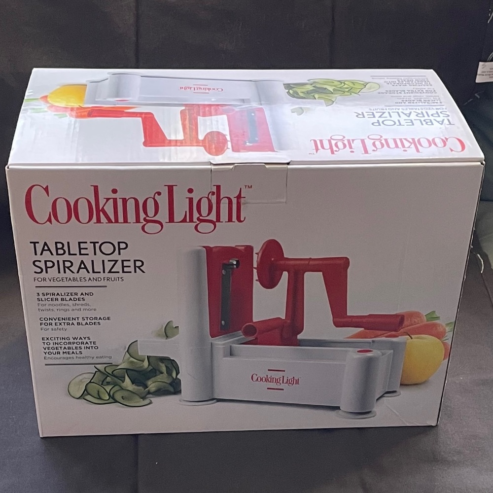 Cooking Light Tabletop Spiralizer For Vegetables And Fruits - 3 Blades